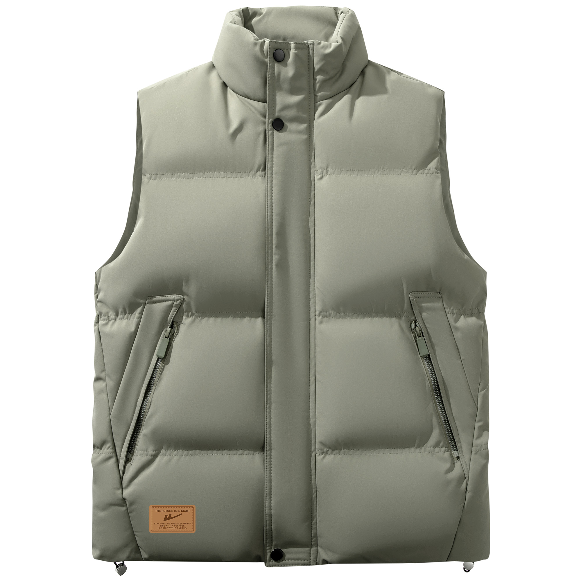 

Женская безрукавка со стойкой в стиле умеренного рабочего стиля WARRIOR, серый зеленый