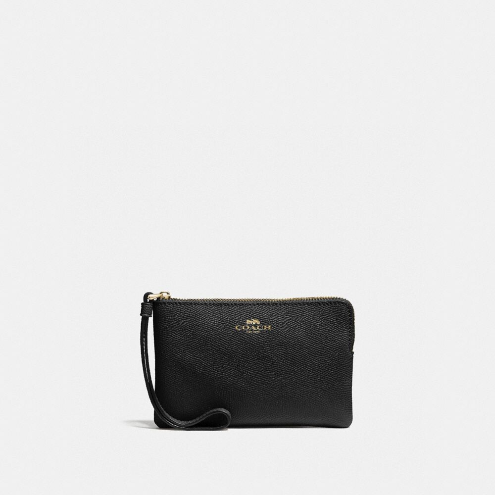 

Сумка-ристлет COACH Corner Zip Wristlet, золотой/черный
