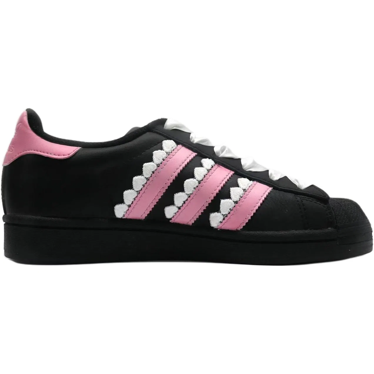 Кроссовки SUPERSTAR Black Sweetheart из искусственной кожи, низкие, детские, для скейтбординга, Pink Ink, унисекс Adidas Originals, Pink Black — фото 3