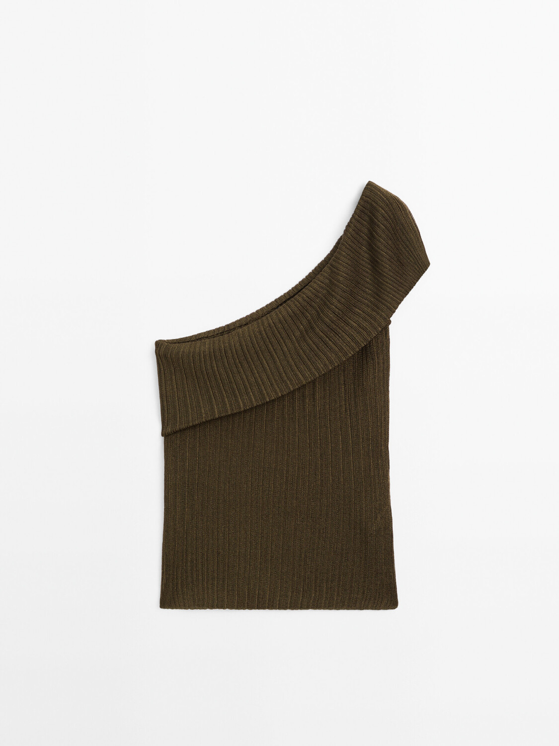 

Асимметричный топ с открытыми плечами Massimo Dutti, зеленый