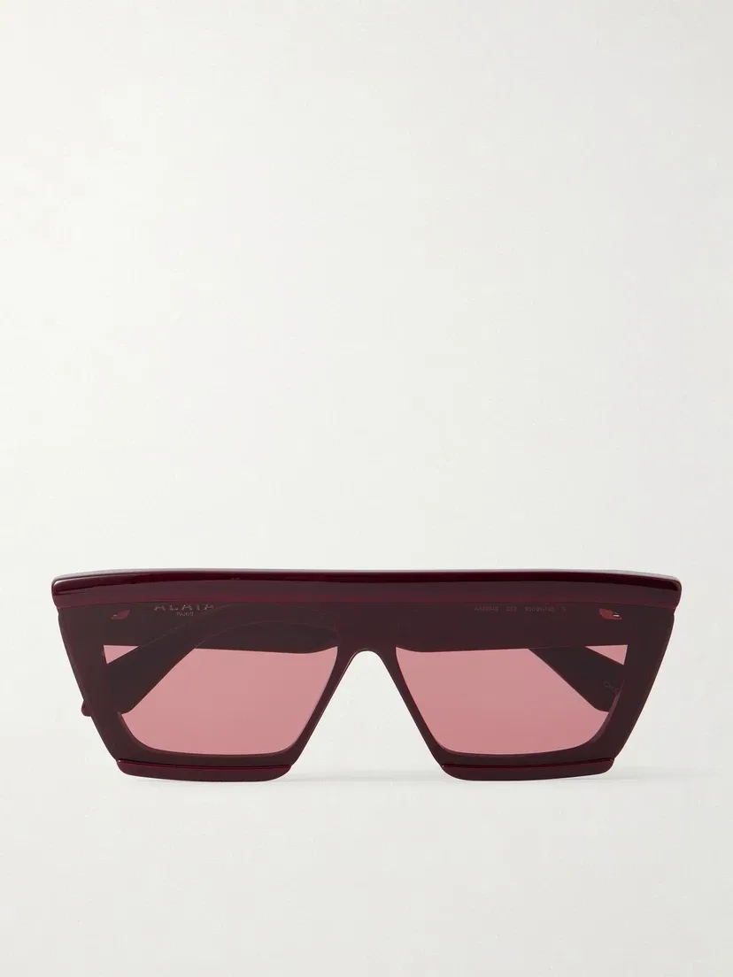 Солнцезащитные очки в ацетатной оправе D-формы ALAÏA EYEWEAR, бордовый