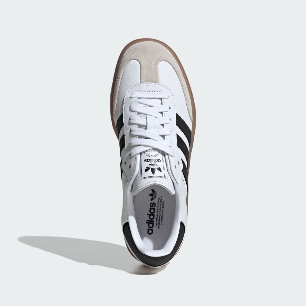 Кроссовки на платформе Adidas Sambae Shoes, цвет Cloud White/Core Black/Gold Metallic — фото 2