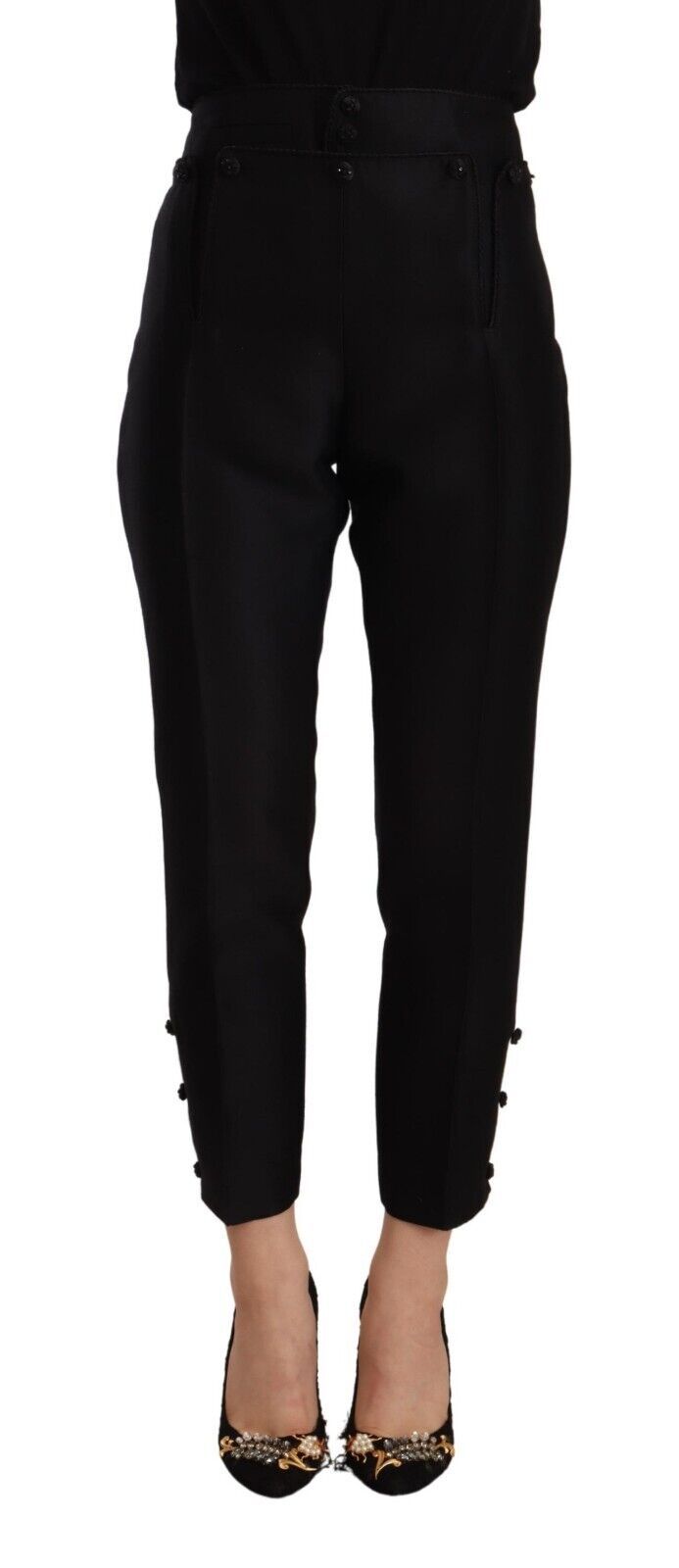 

Узкие брюки с высокой талией Elevated Elegance Dsquared2, черный