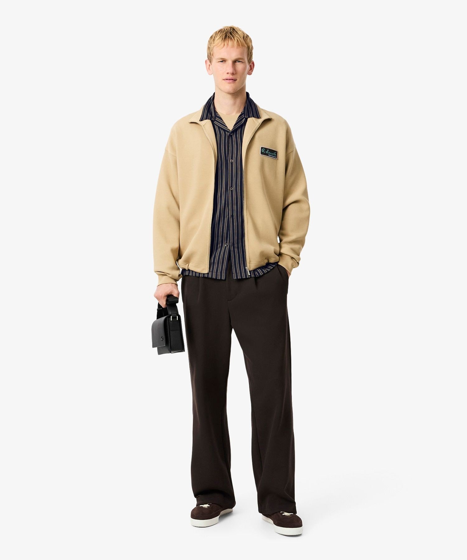 Рубашка с многополосным открытым воротником LACOSTE, Navy — фото 2