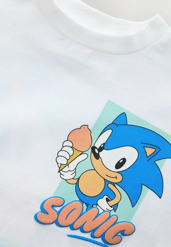 Футболка с принтом Licensed Sonic, Next, бело-голубая — фото 3