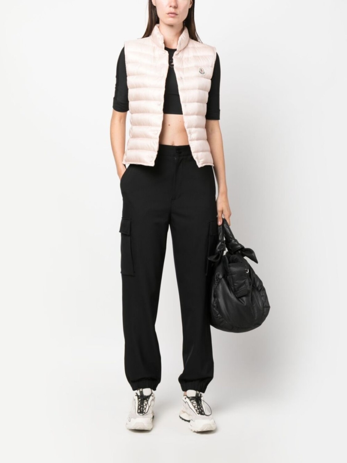 Moncler жилет Liane с нашивкой-логотипом, розовый — фото 2