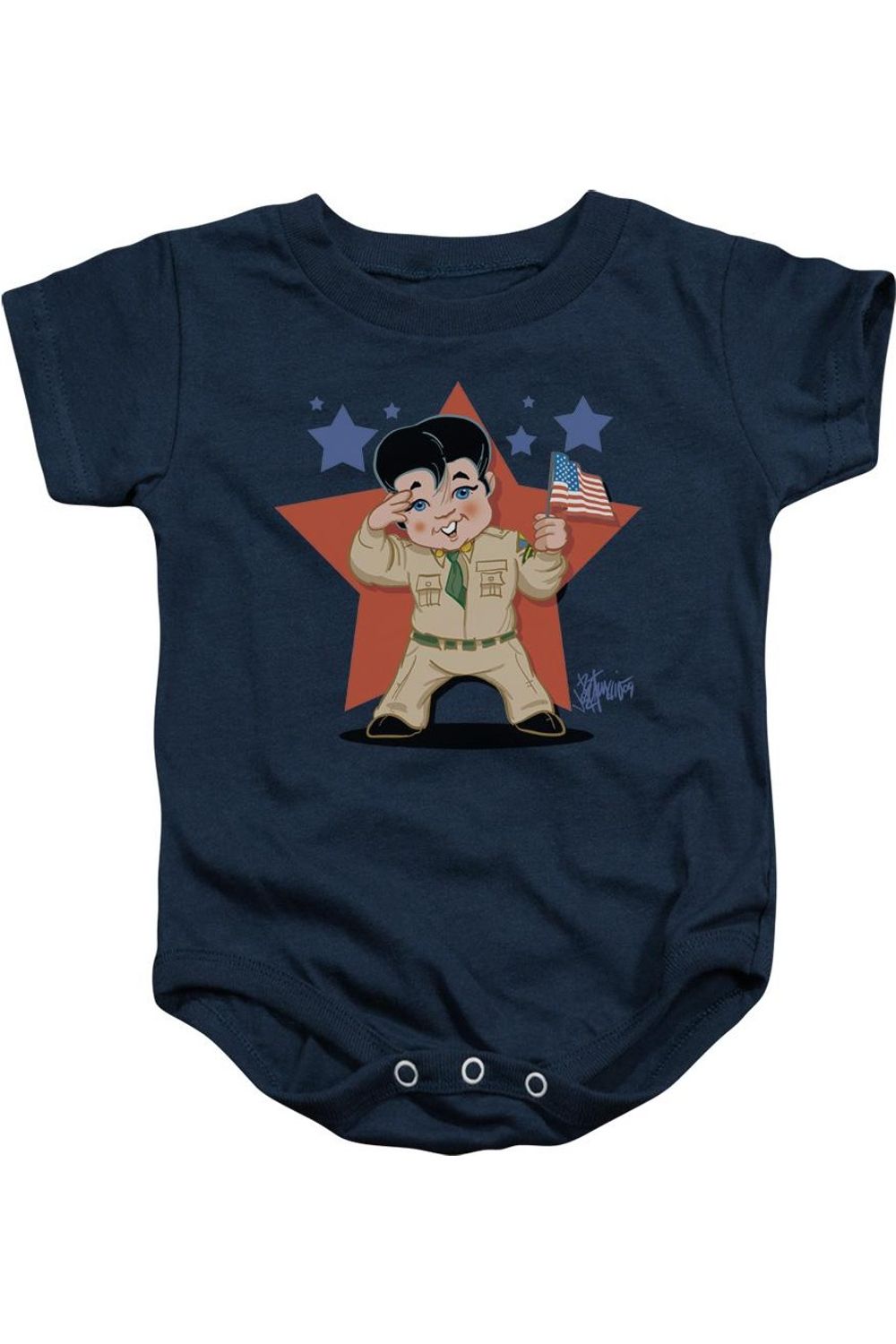 

Детский комбинезончик Lil GI с застежками в стиле Элвиса Пресли Gildan, темно-синий