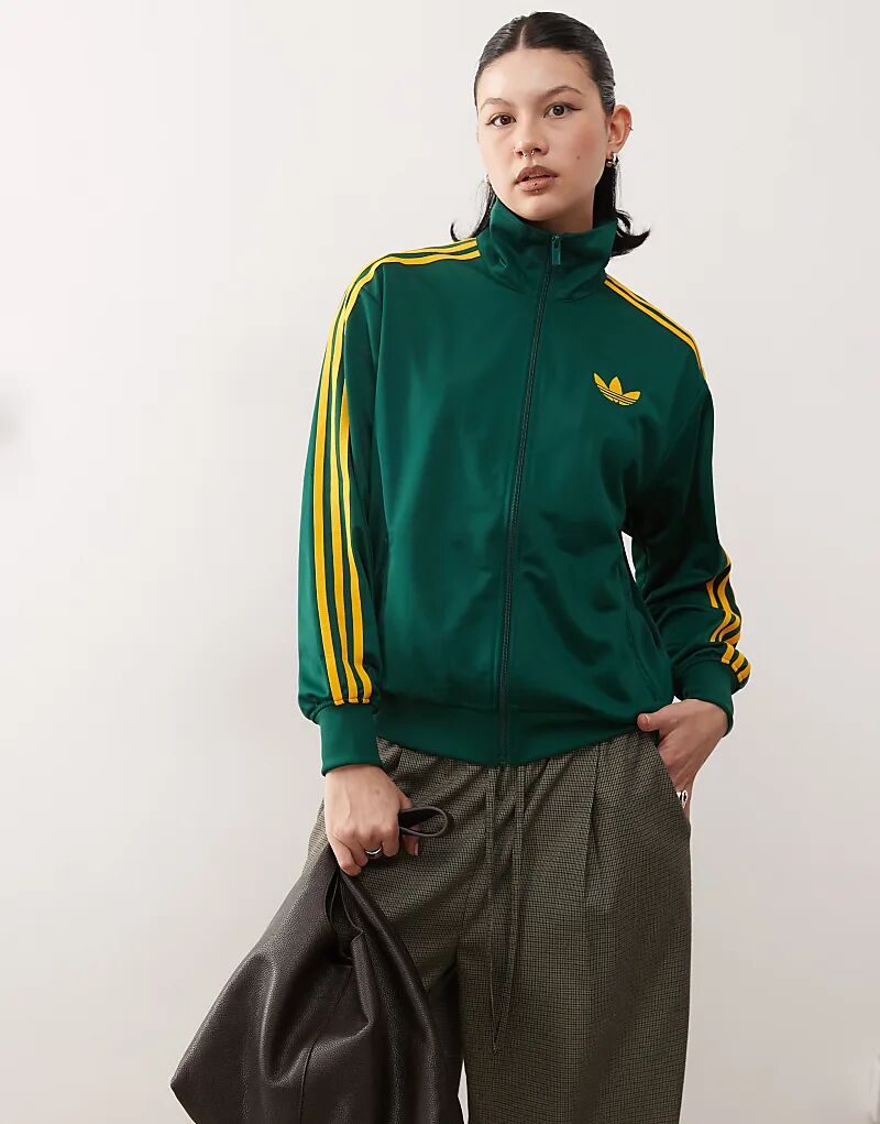 

Свободный спортивный топ adidas Originals Firebird зеленого цвета