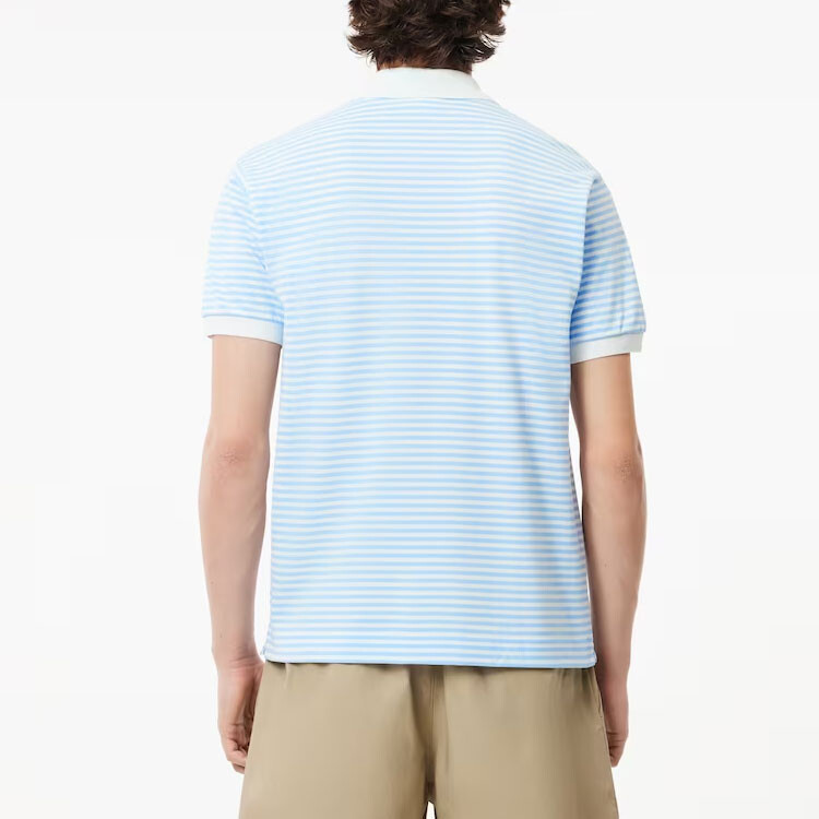 Рубашка поло мужская белая/синяя Lacoste, белый/синий — фото 3