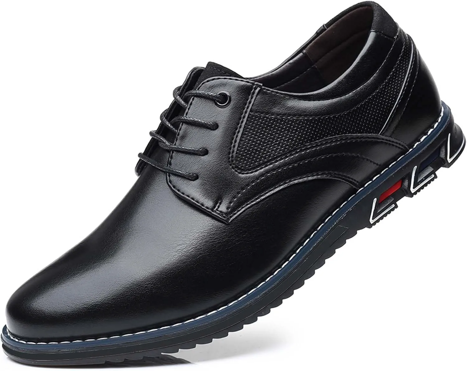 

Мужские классические туфли без полосок, повседневные деловые оксфорды и дерби, ортопедическая кожаная обувь, удобные для ходьбы, офисные лоферы, рабочие балетки Recyphi, черный