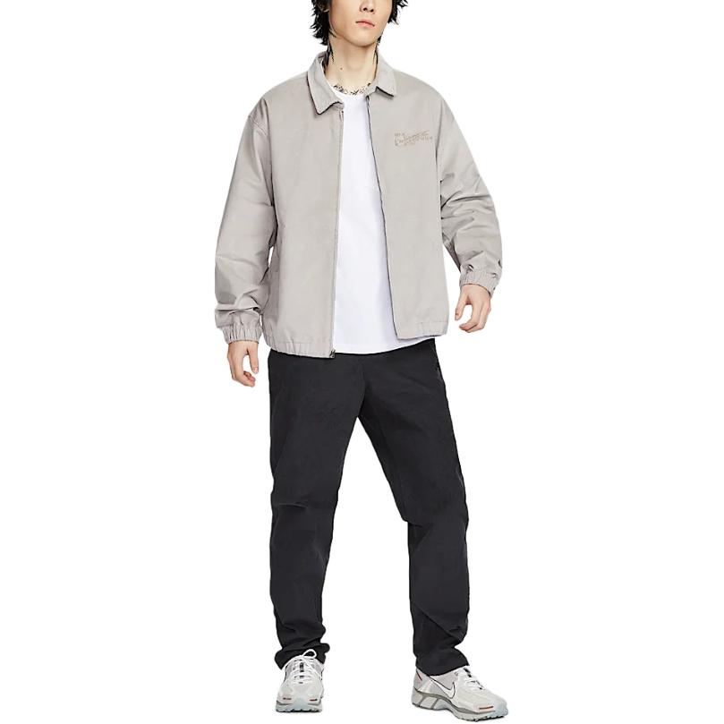 Nike Куртка AS M Harrington из вельвета светло-серого цвета, Light Gray — фото 4