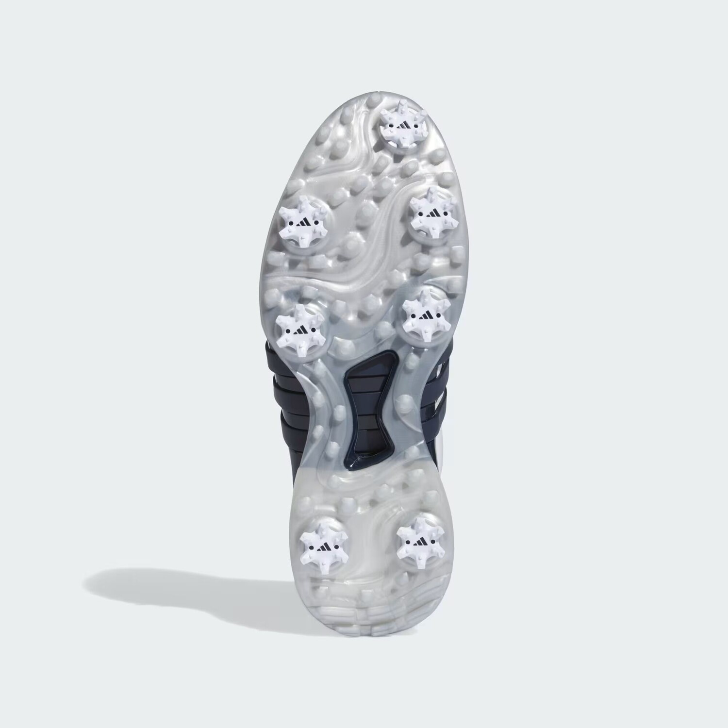 Кроссовки для гольфа Tour360 24 Adidas, цвет Cloud White/Collegiate Navy/Silver Metallic — фото 3