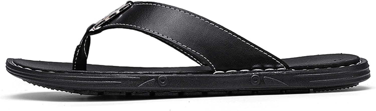 

Летние мужские удобные и повседневные шлепанцы, босоножки для дома и улицы, противоскользящие для душа Generic, черный