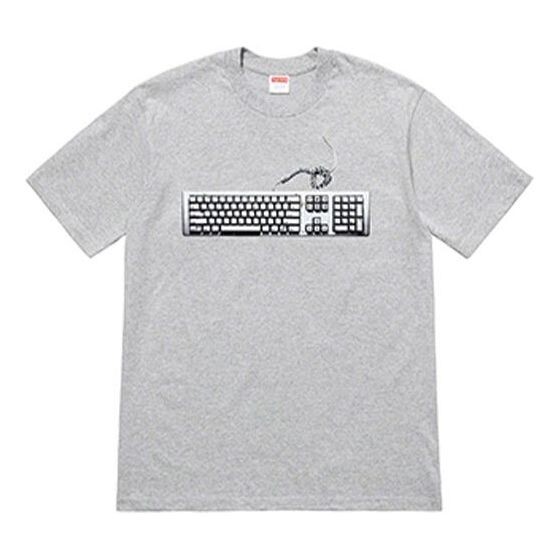 

Футболка ss19 keyboard heathergrey tee Supreme, серый
