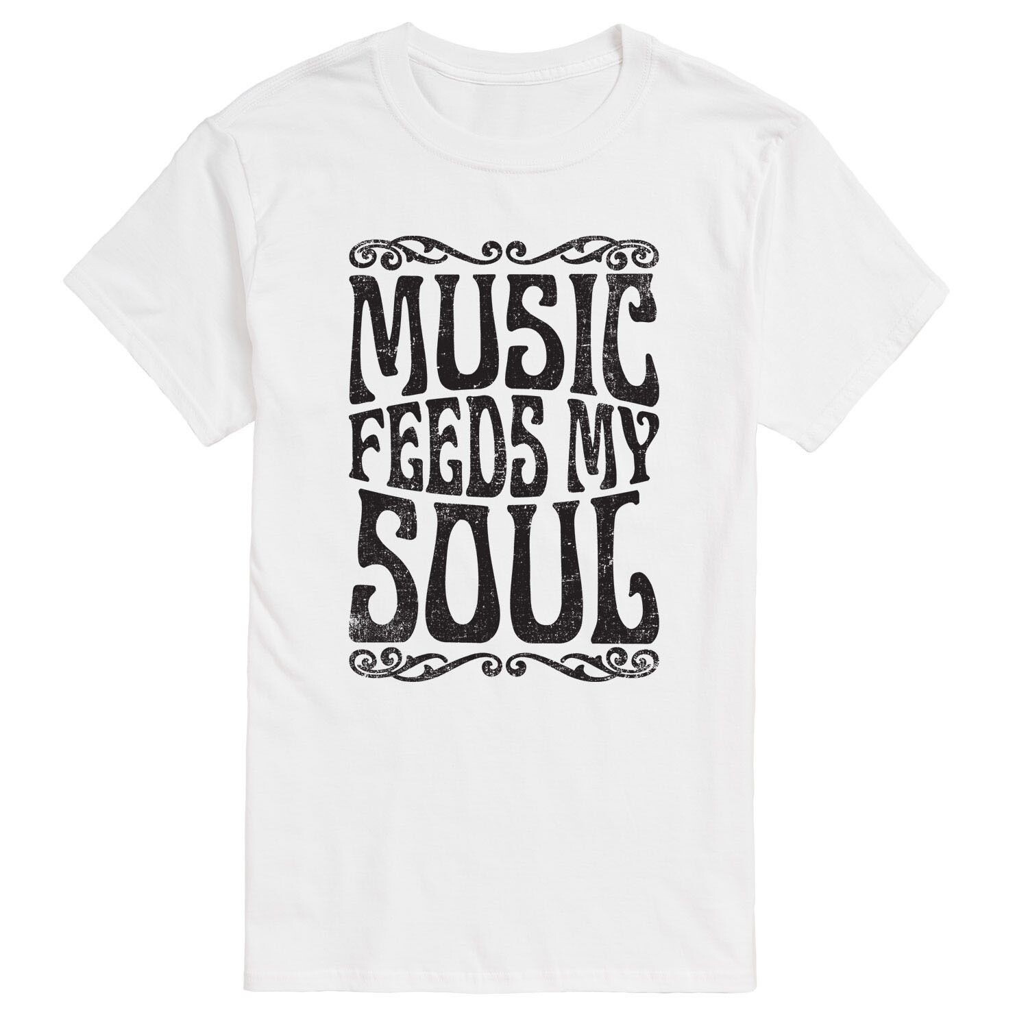 

Футболка Big & Tall Music Feeds My Soul Licensed Character, белый