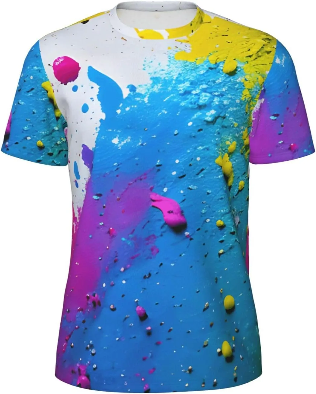 

Футболка мужская YANYU с принтом Paint Splatter Backdrop, легкая, для спортзала и повседневной носки