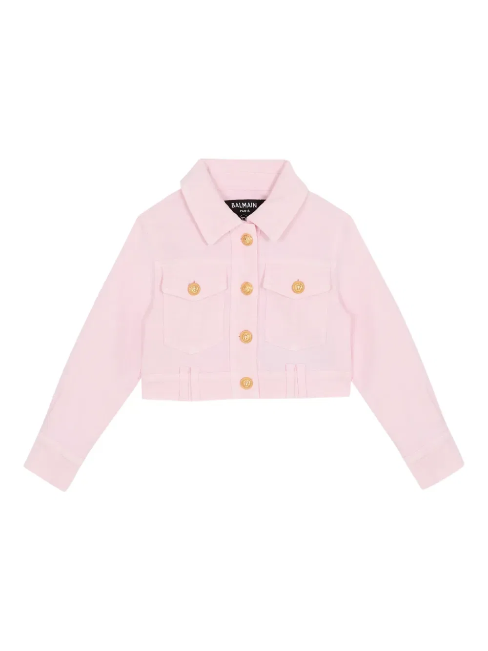 Хлопковая куртка на пуговицах Balmain Kids, розовый