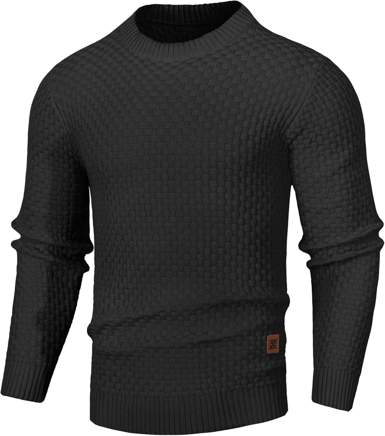 

Zaitun мужской свитер-пуловер с длинным рукавом, вязаный вафельной вязкой