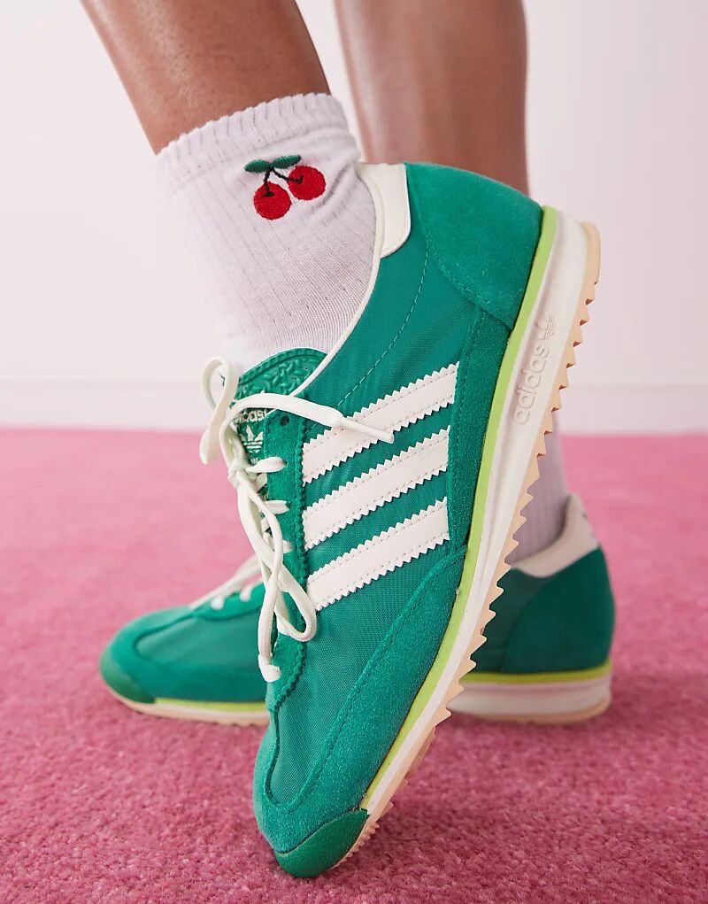 Кроссовки SL 72 OG зеленого и белого цвета adidas Originals