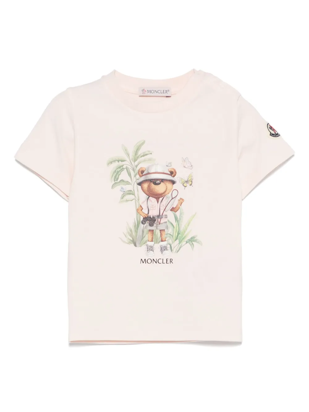 

Футболка с узором Teddy Bear Moncler Enfant, розовый