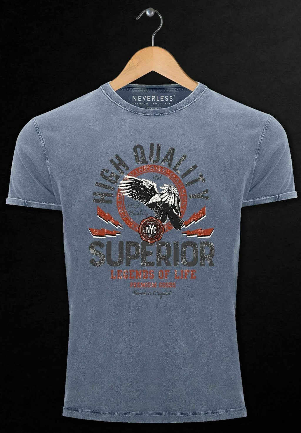 

Футболка с принтом VINTAGE SUPERIOR LEGE Neverless, синий
