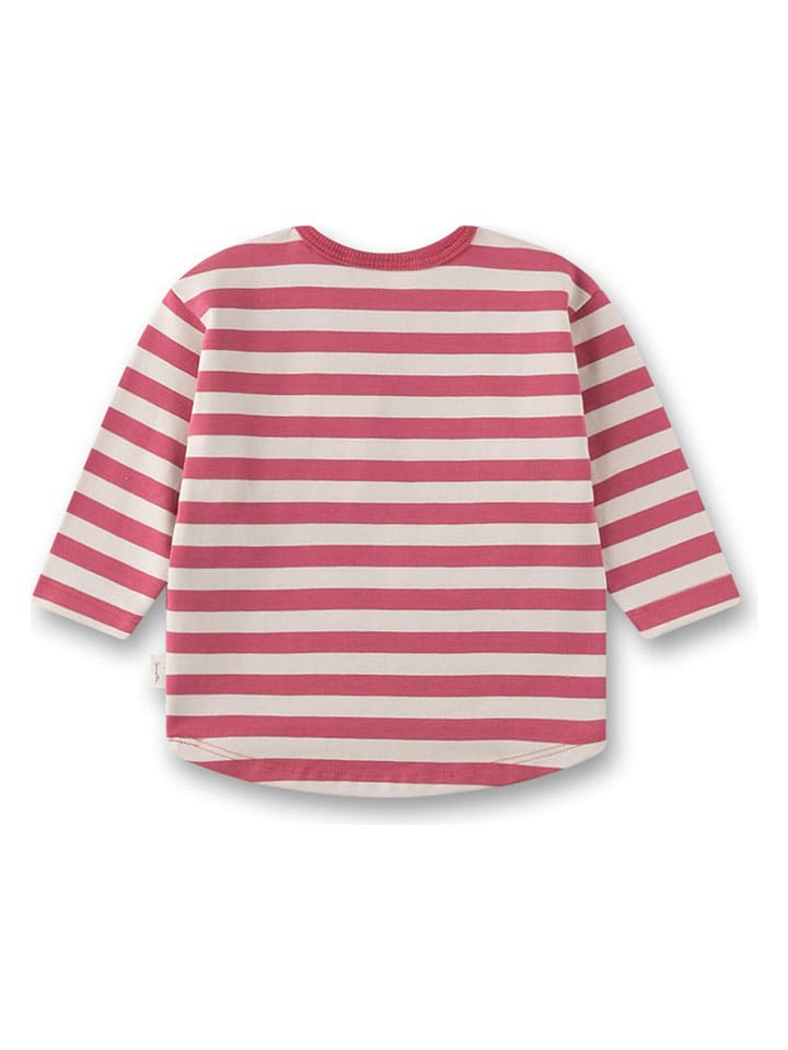 Sanetta Kidswear Футболка с длинными рукавами розово-белого цвета — фото 2