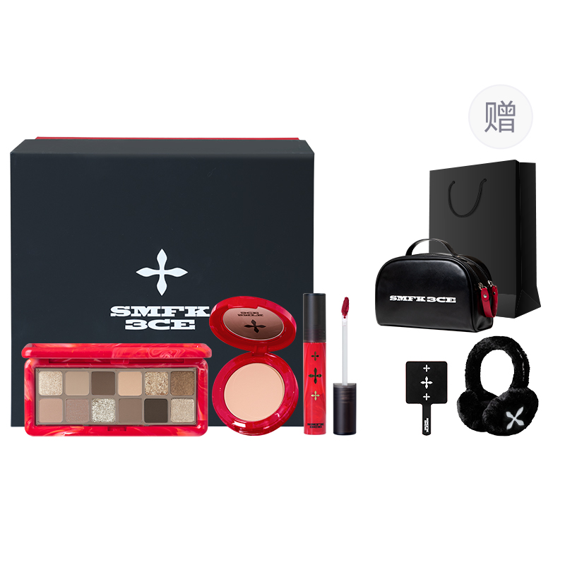 

X SMFK Box, новогодняя лимитированная коллаборация тени для век румяна бальзам для губ кушон легко растушевывается стойкий 3CE