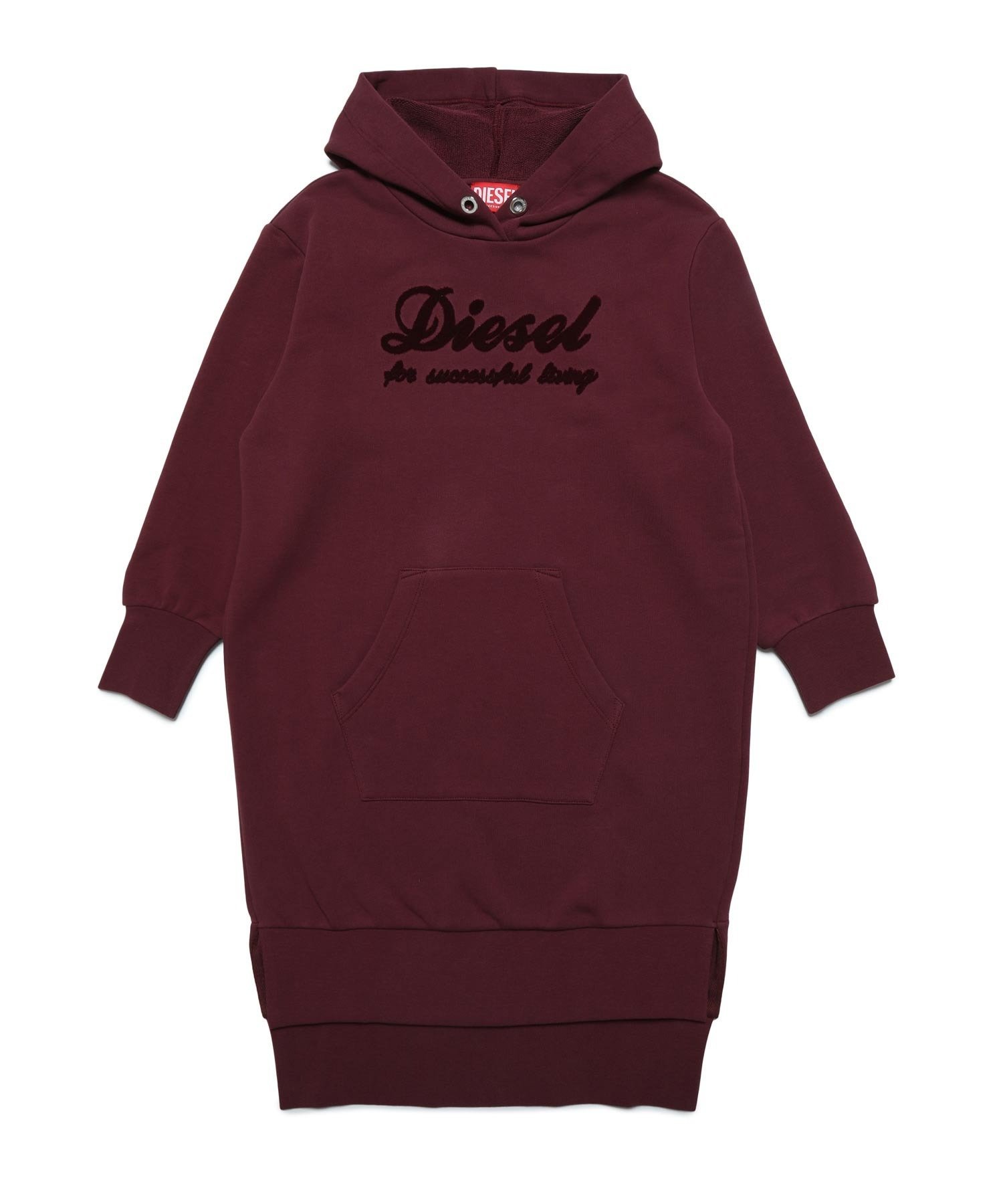 Детское и подростковое платье-худи с логотипом бренда DIESEL, Burgundy