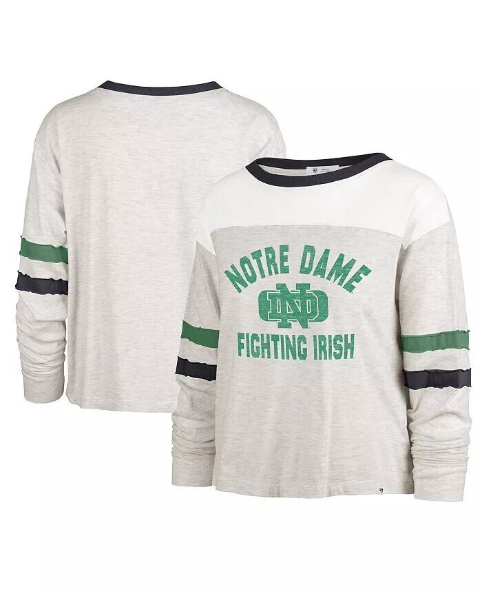 

Женская овсяная футболка с длинными рукавами Notre Dame Fighting Irish All Class Lena '47 Brand