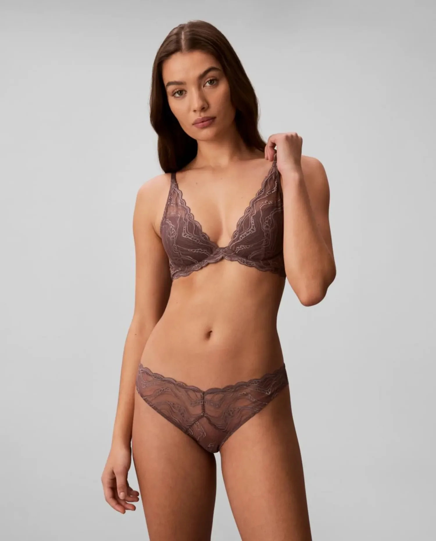 Женские трусы индивидуальные SENSUAL STRETCH LACE Calvin Klein, розовый — фото 2