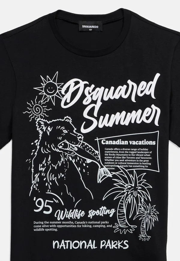 Футболка унисекс с принтом niko fit Dsquared2, Black — фото 4