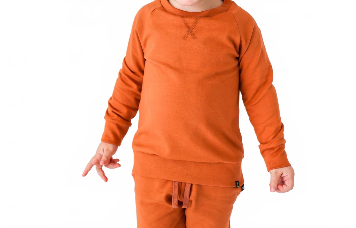 

TiNY TRENDSETTER Детская толстовка с круглым вырезом и рукавами реглан, терракотового цвета