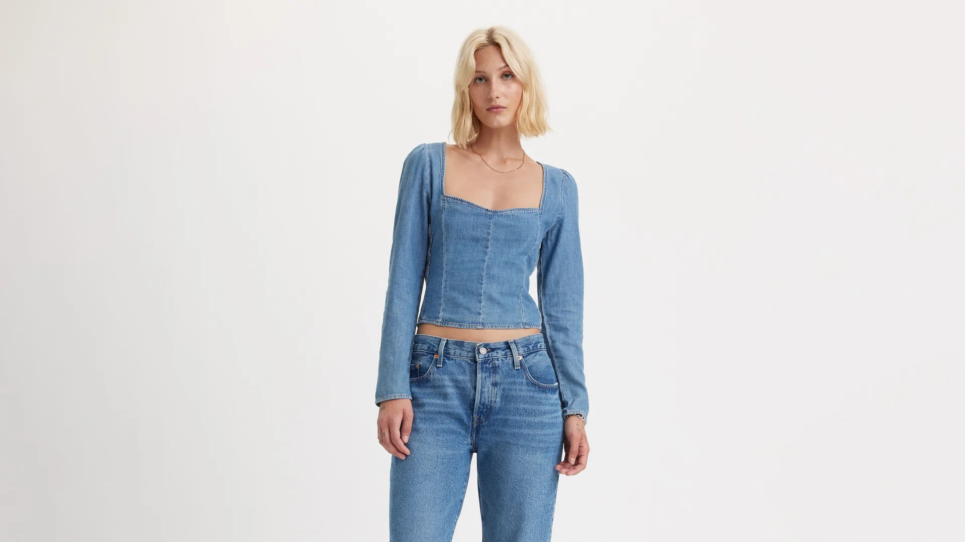 

Блузка с корсетом Ophelia Levi's, цвет Soft as Butter - Medium Wash