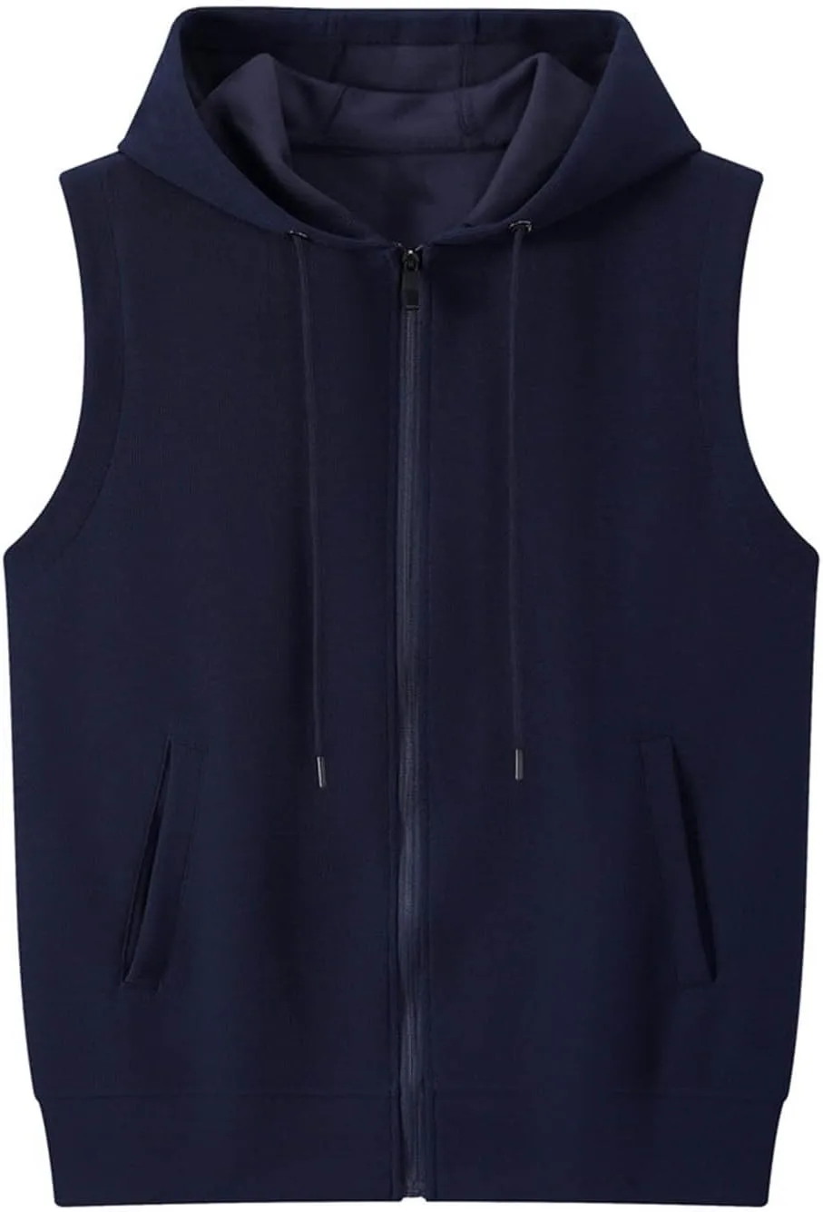 

Мужская худи-майка с капюшоном на молнии для тренировок