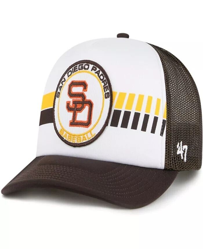 

47 брендовая мужская коричневая регулируемая шляпа San Diego Padres Cooperstown Collection Wax Pack Express Trucker '47 Brand, коричневый