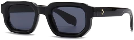 

Модные квадратные солнцезащитные очки с заклепками для женщин, солнцезащитные очки UV400 в стиле ретро с градиентом, мужские солнцезащитные очки в стиле панк MTZJH, Black Gray