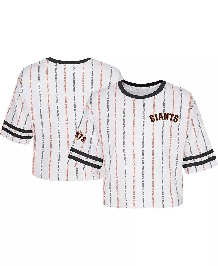 

Белая футболка в полоску с мячом для больших девочек San Francisco Giants Outerstuff, белый