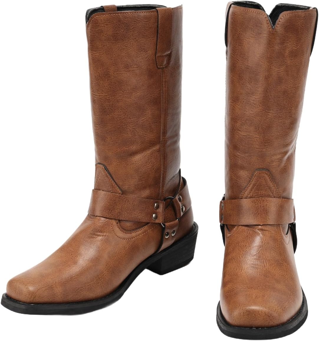 

Мужские ковбойские ботинки, средневековые кожаные шнурованные ботинки, косплей, винтажные ботинки, обувь для Хэллоуина и верховой езды Helltaker, коричневый