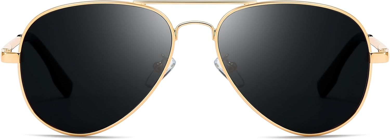 

Классические солнцезащитные очки-авиаторы SUNGAIT для мужчин и женщин, поляризованные, с защитой от УФ-излучения UV400, в винтажном стиле, ретро-шик, Gold Frame / Gray Lens