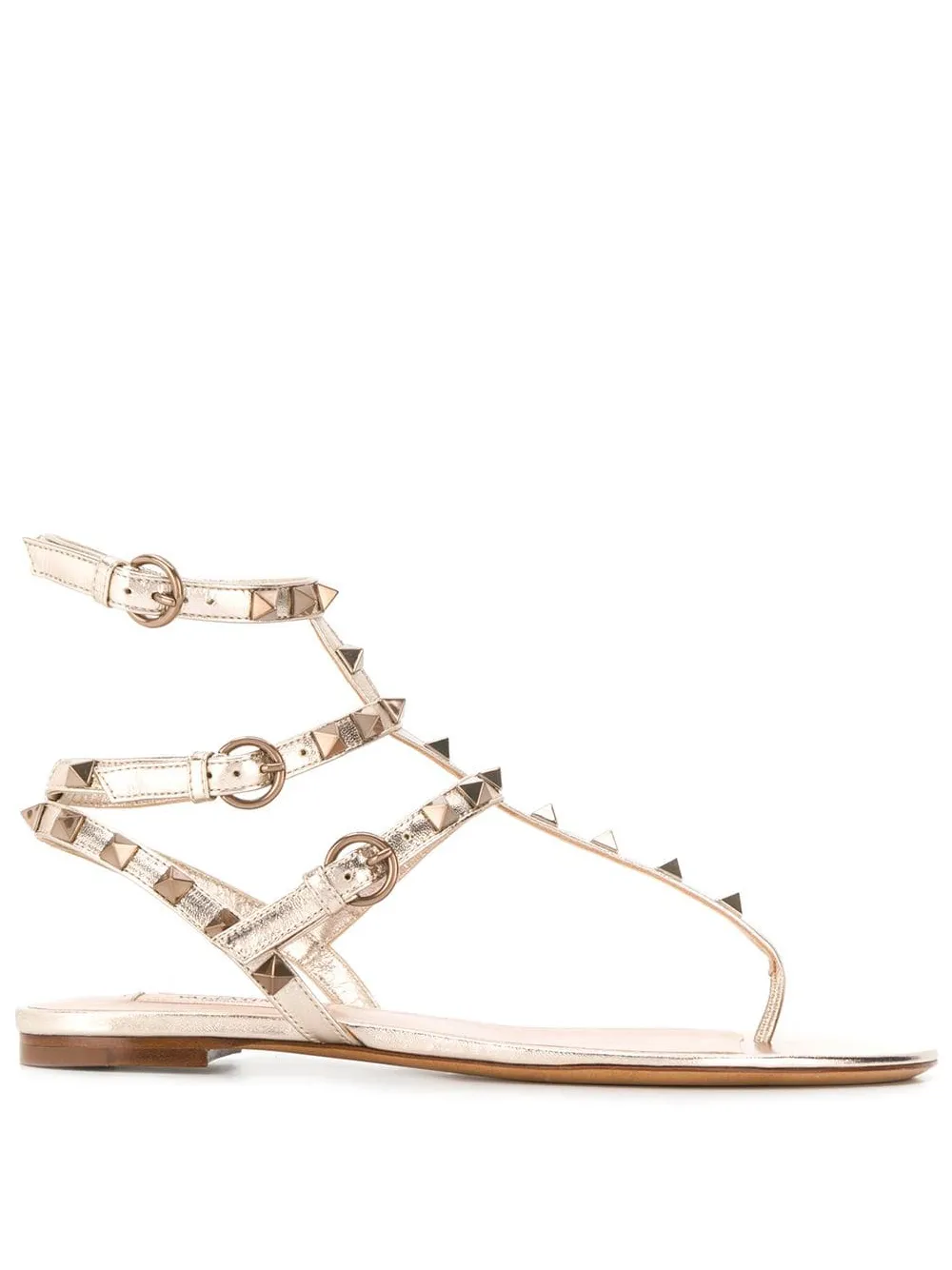 Босоножки Rockstud с эффектом металлик VALENTINO GARAVANI, нейтральный