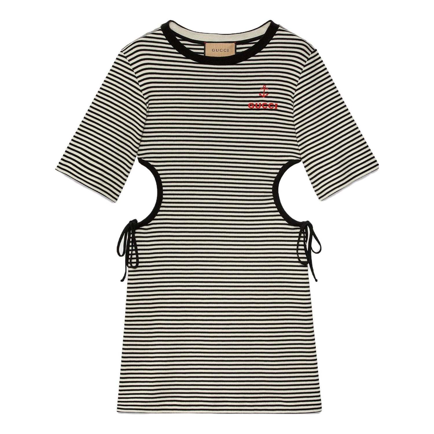 

Платье (WMNS) Gucci Striped cotton T-shirt dress 'Black White'