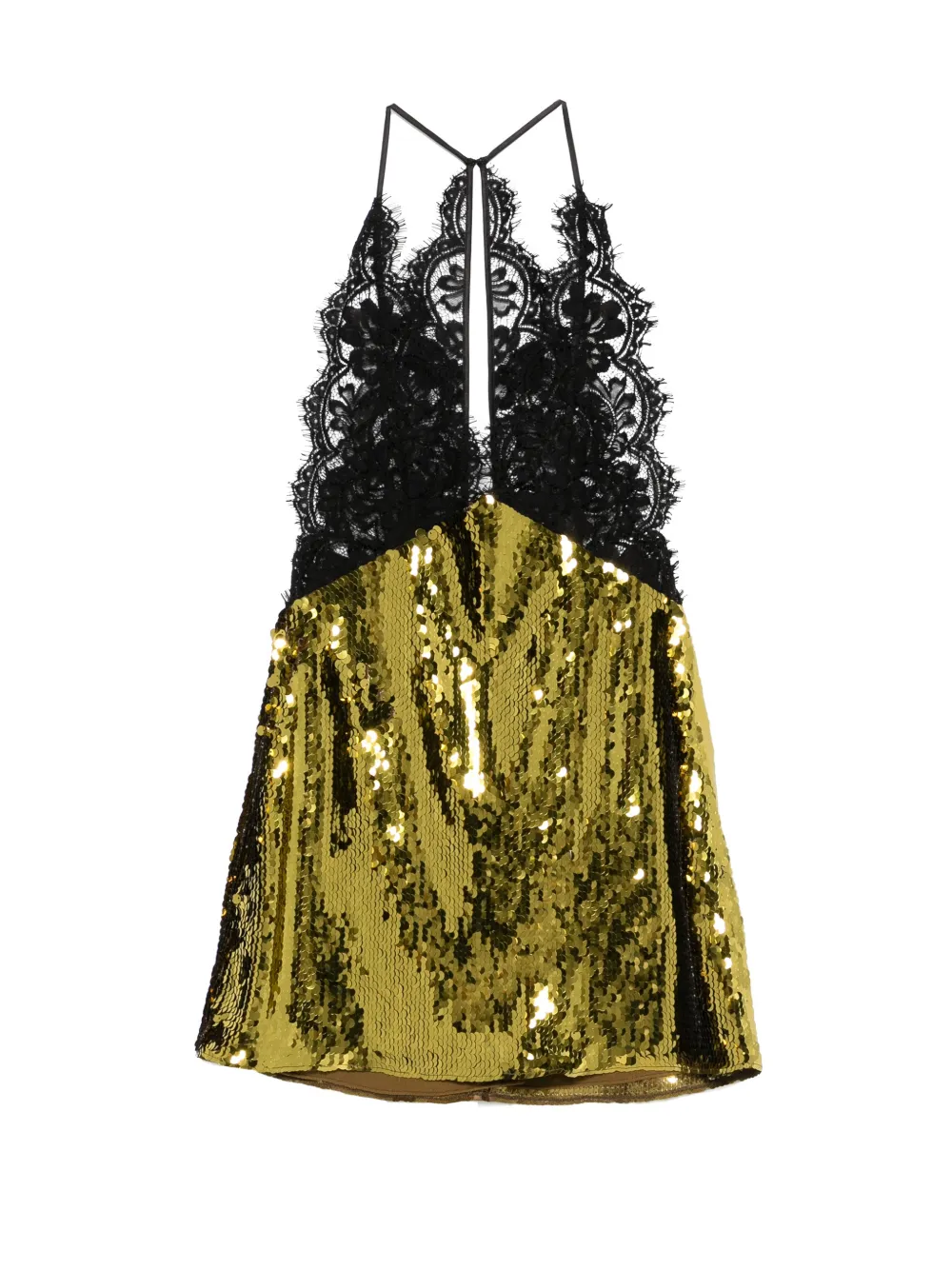 

Кружевное мини-платье Edda Retrofete, золотой