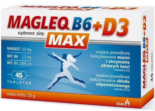 

Маглек, B6 MAX + магний D3 + витамин D3, 45 таб. Lekam
