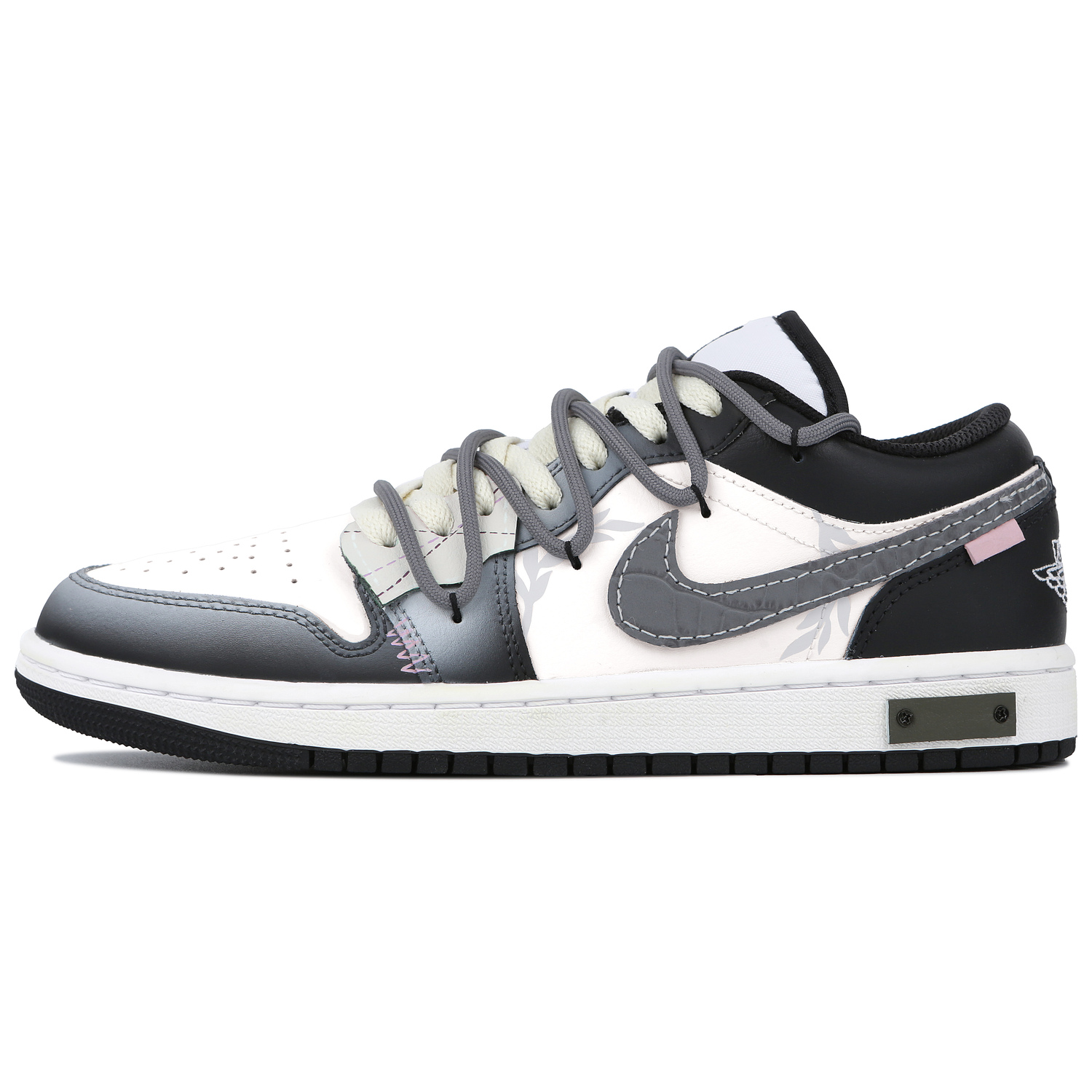 

Кроссовки Jordan Air 1 Low Moonlit Elegance противоскользящие низкие винтажные баскетбольные мужские черно-бело-серые