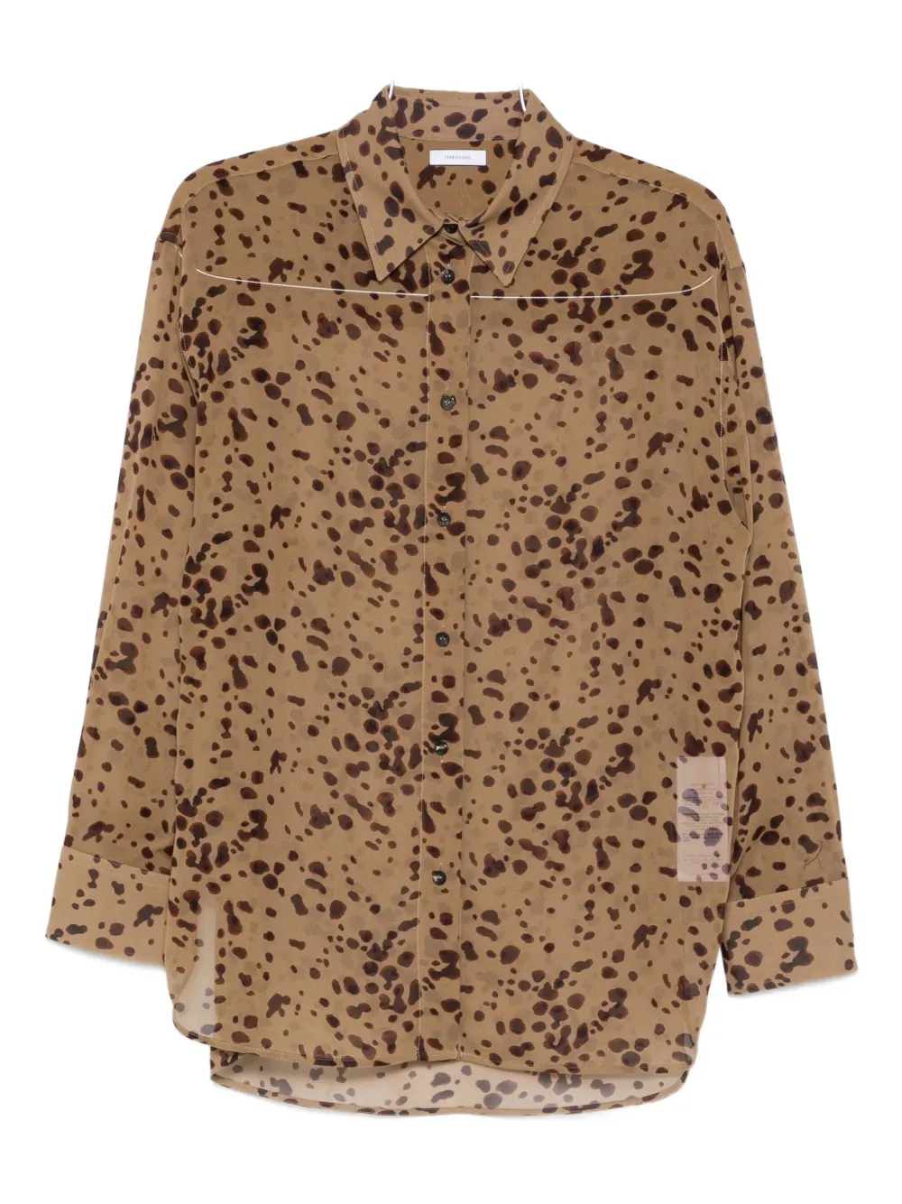 

Рубашка с узором на пуговицах Ferragamo, коричневый