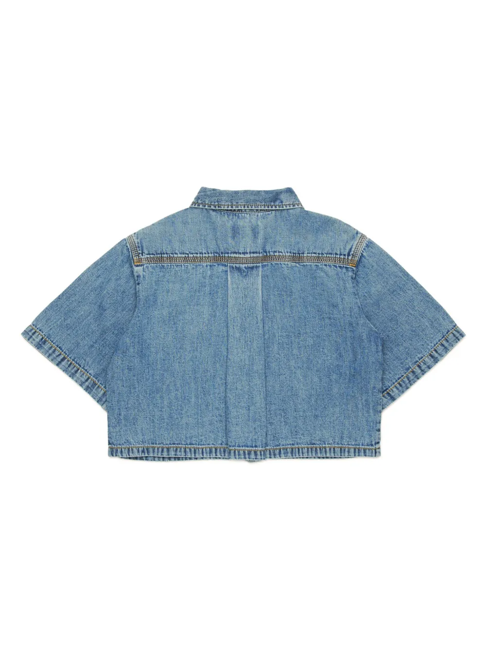 Укороченная джинсовая рубашка Diesel Kids, синий — фото 2