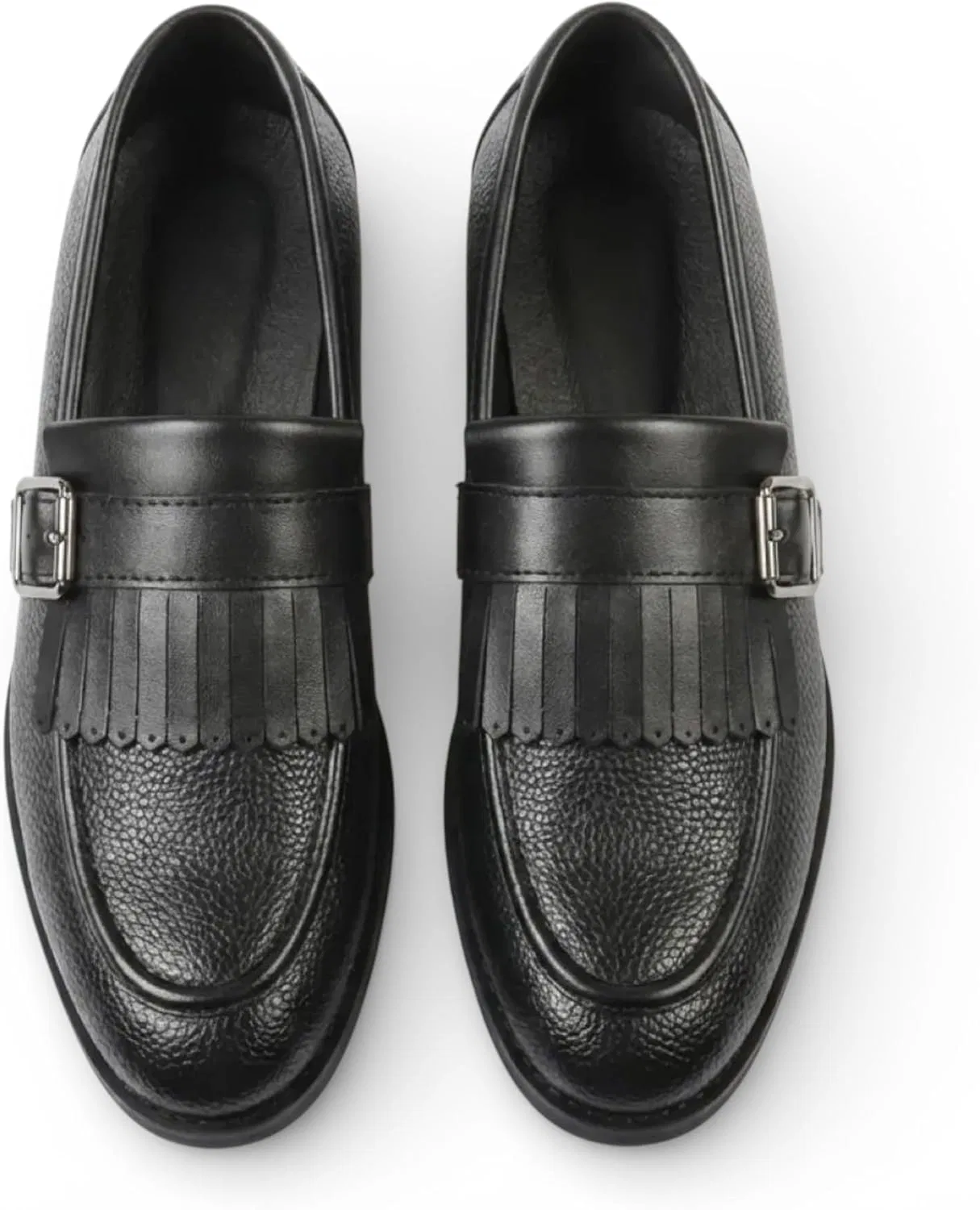 Лоферы мужские, искусственная кожа, Dolcetto, Fringe Monk Strap Slip-On, черный Infinity Leather — фото 4