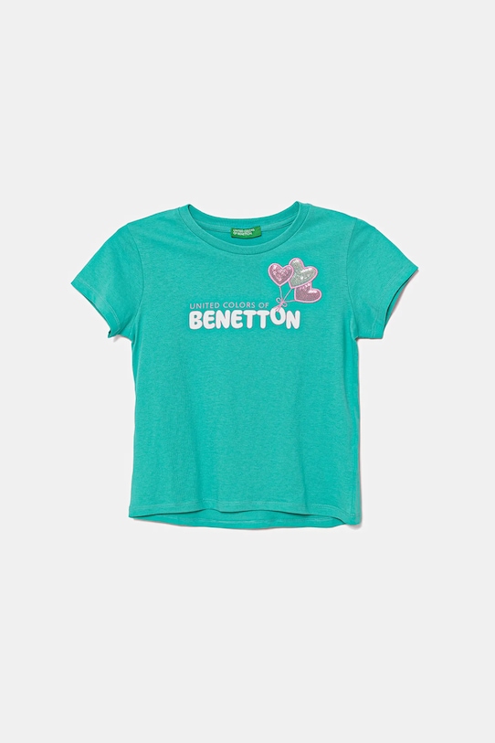 

Детская хлопковая футболка United Colors Of Benetton, бирюзовый
