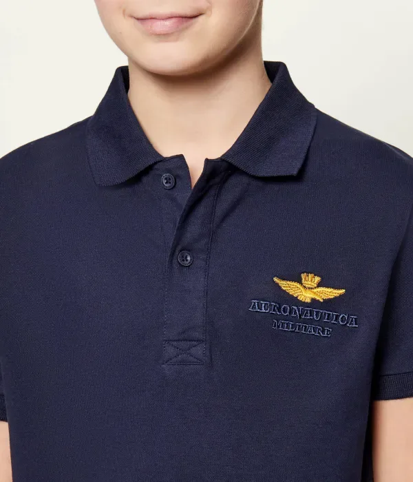 Полюс regular fit Aeronautica Militare, темно-синий — фото 4