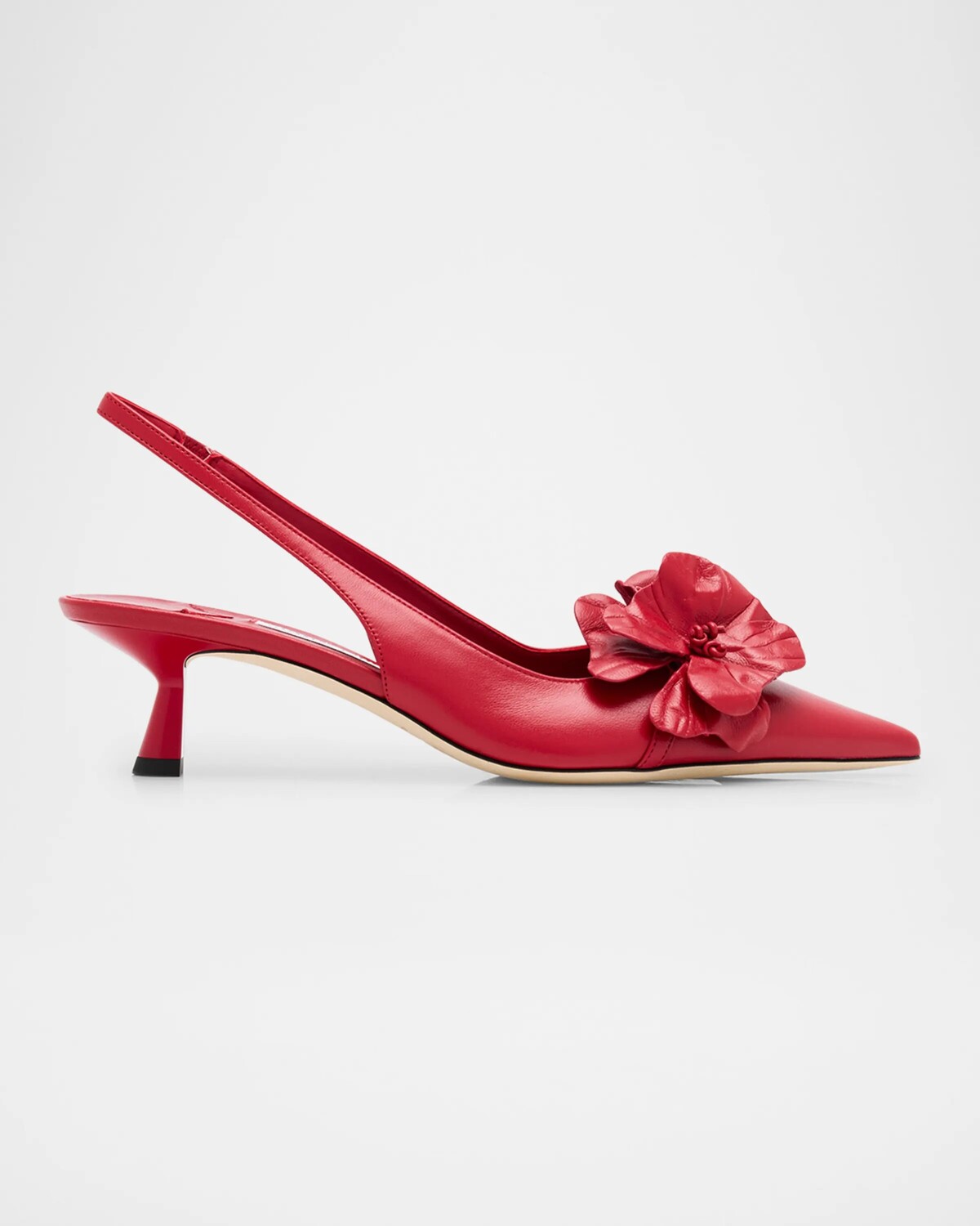 Кожаные туфли Amita Flowers с пяткой на пятке Jimmy Choo, цвет Ruby Red